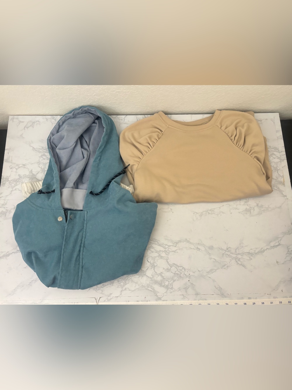 Shein Womens Jacket Hooded Coat And Sweater Lot Of 2 Sz M Full zip Pleated